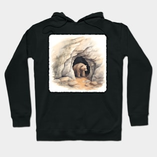 Bear With A Hibernation Cave Animal Winter Shelter Hoodie